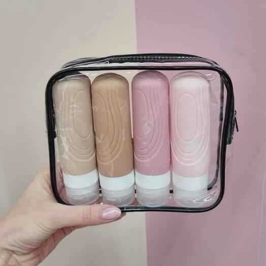 Косметичка. Женский набор с флаконами под шампунь/гель для душа. Подарок девушке