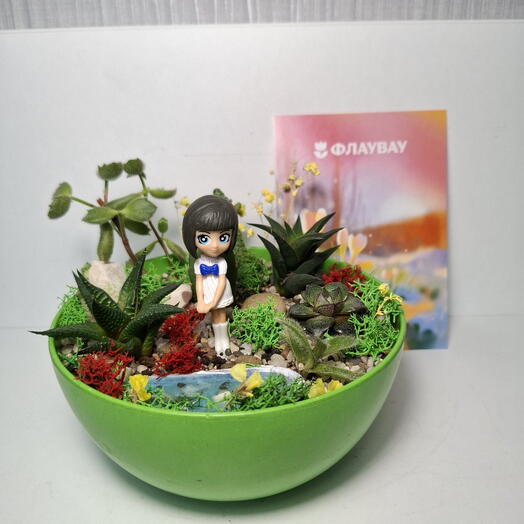 Флорариум - мини сад   - цветы для близких и любимых