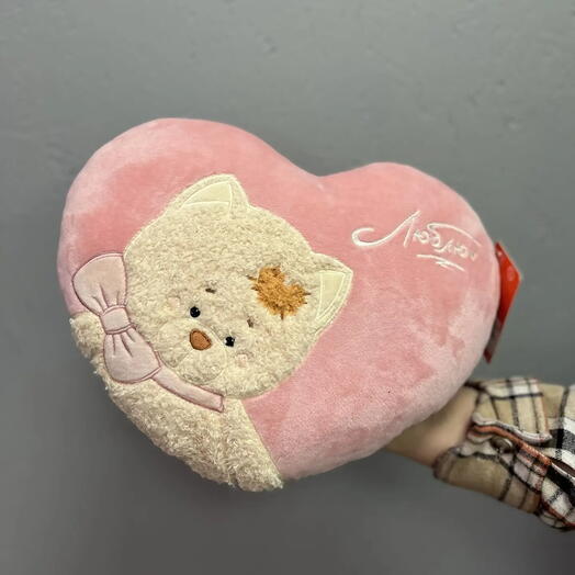 Игрушка-подушка Сердце с Кошкой