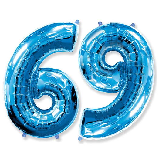 Цифра гелиевая 6 синяя