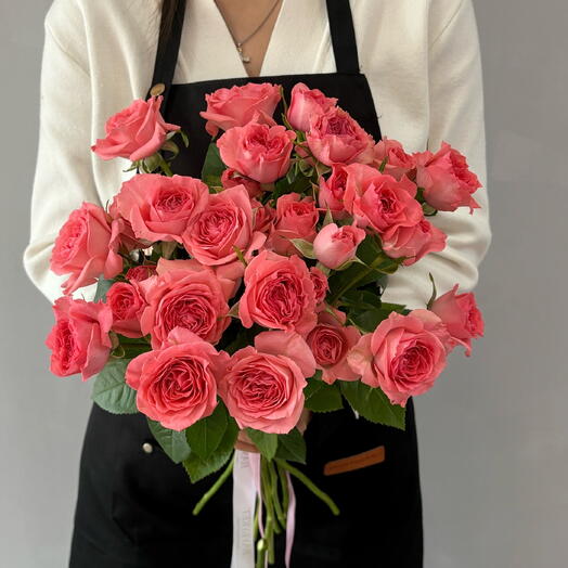 9 коралловых кустовых роз️️❣️