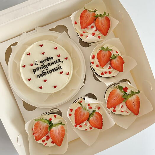 Бенто-набор «С днём рождения, любимый» 🍓
