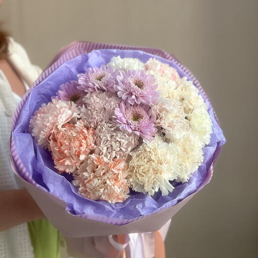 Хризантема и диантусы микс