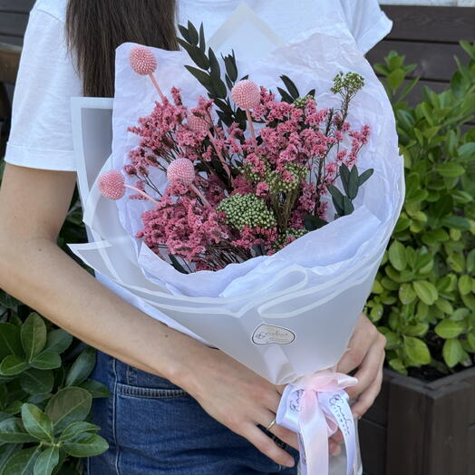 Букет «Краспедия» из стабилизированных цветов 🌸
