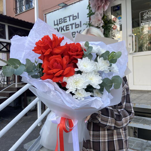 ХИТ! Букет с алыми розами