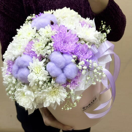 Цветы в коробке капель сирени 💜
