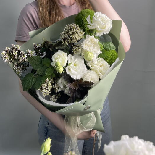 Летний необычный букет флоксы хризантема эустома малина 🍀