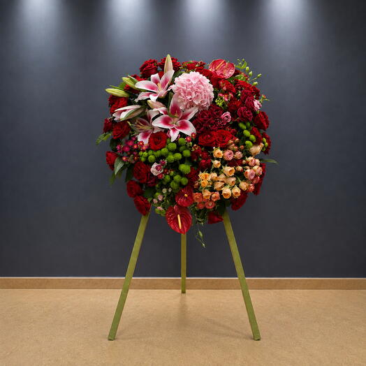 Crimson Tribute Floral Wreath