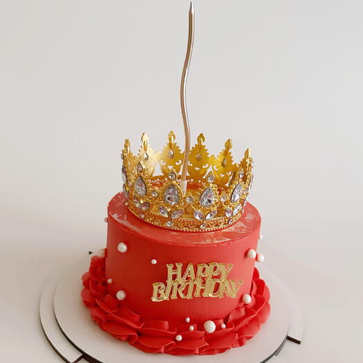 Бенто торт с короной и блестками, happy, с днем рождения