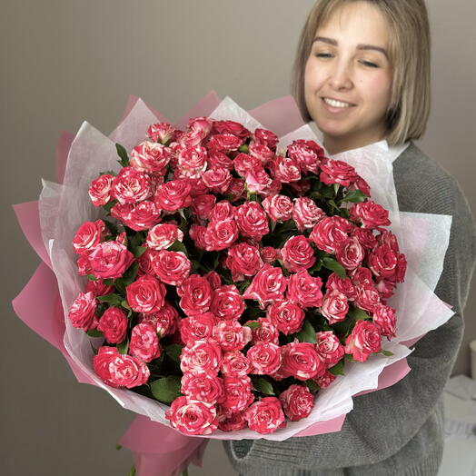 15 кустовых роз букет (фаерворкс)