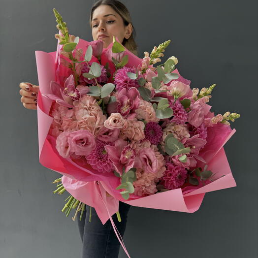 Букет из георгины и гортензии 🌸