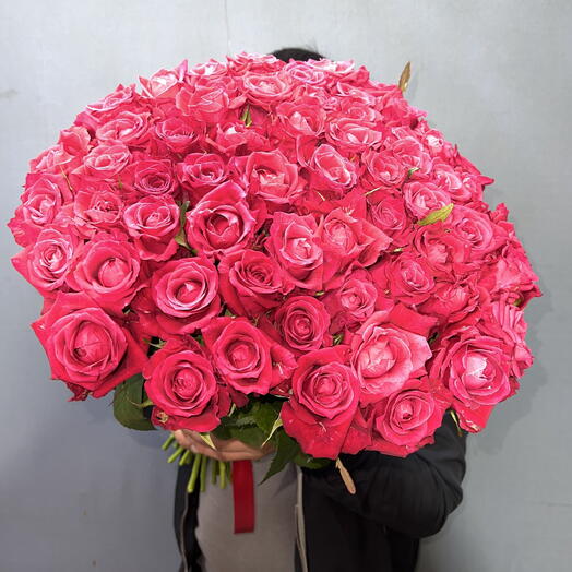 🌹БУКЕТ ИЗ 51 РОЗЫ СОРТ ШАНГРЕЛЛА (Shangri-La)🌹