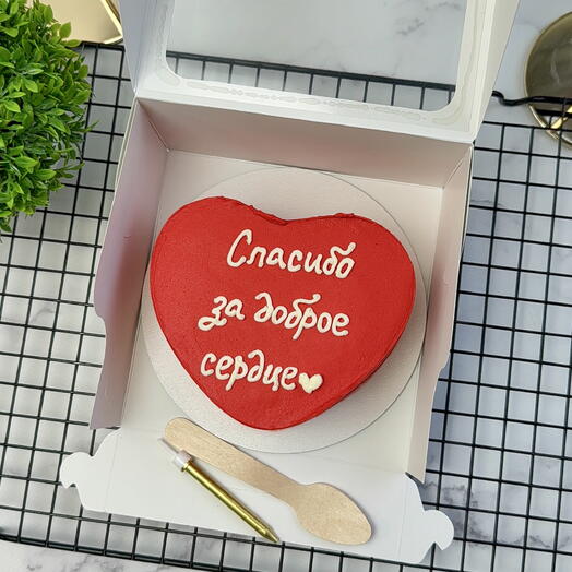 Бенто-торт Сердце «Спасибо за доброе сердце»