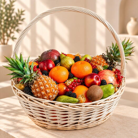 Fruit basket "Summer nectar" / weight: 9 kg / size: 40*33*66 / fresh fruit / gift set / gift basket