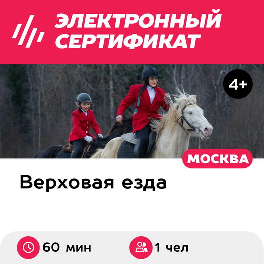 Подарочный сертификат Тренировка в манеже для 1 человека (60 мин.) (Московская область)