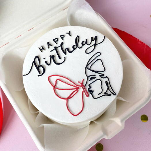 Бенто торт Happy birthday с бабочкой
