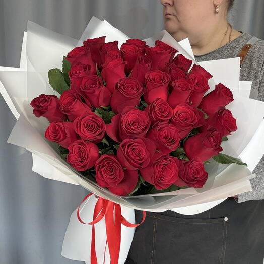 ХИТ️‍🔥Букет 35 красных роз Кения