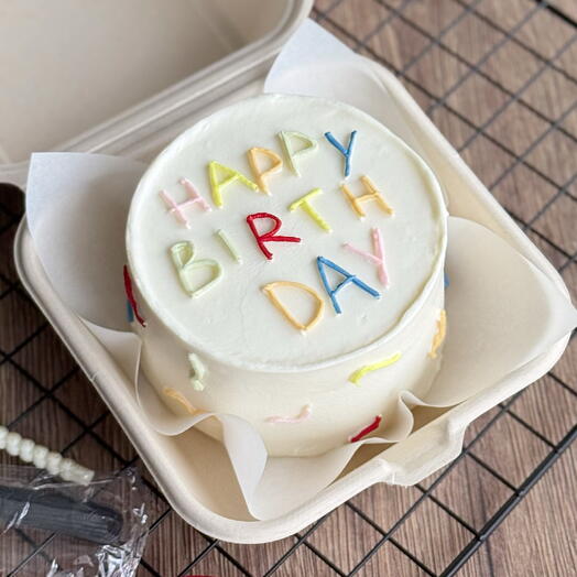 Бенто торт дофаминовый в стиле Pinterest «happy birthday» для друга, подруги, сестры, брата, дочери, сына