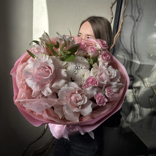 Нежный букет в розовой гамме