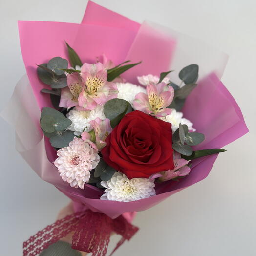 Композиция Нежность розы 🌹️ Розы Уфа/ Цветы Уфа/ доставка цветов Уфа/ хризантема/ альстромерия