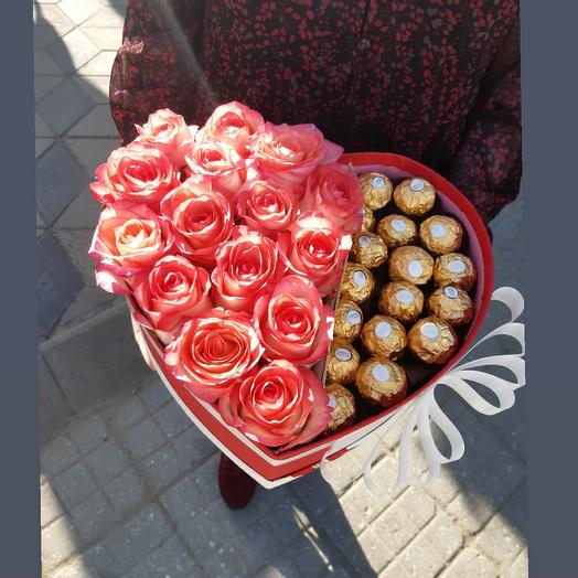 Flores en la Caja " Corazón"
