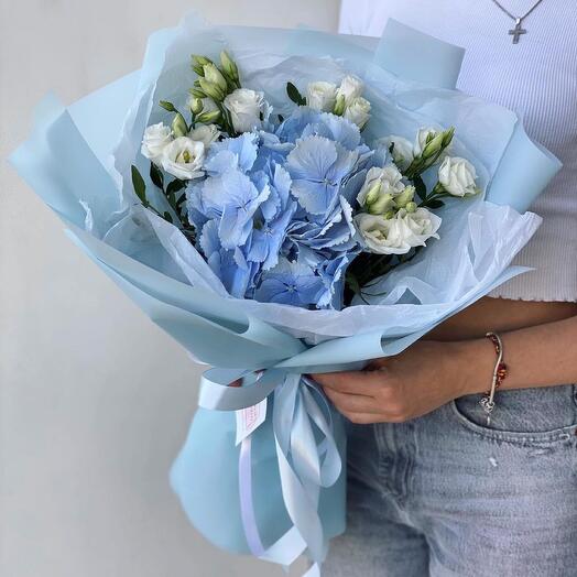Ramo con Hortensia y eustoma