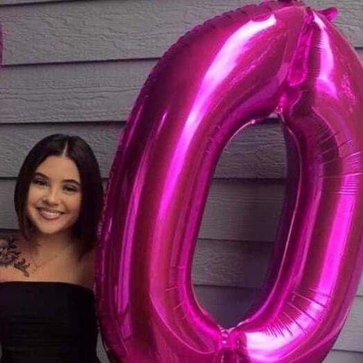 Фольгированный шар с гелием Малиновая Ноль - 1 метр