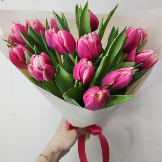 Bouquet of 15 peony-shaped tulips