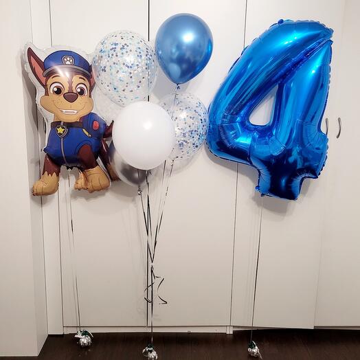Patrulla canina. Cualquier dígito + fuente de 5 bolas + patrulla Chase