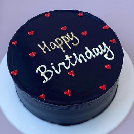 Black Cake "Happy Birthday"