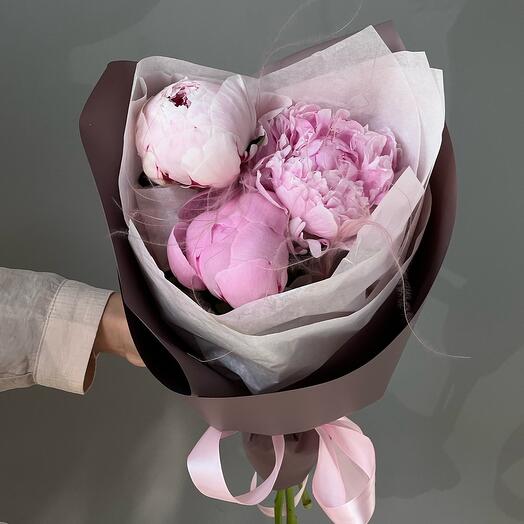 Букет розовые пионы 3💗