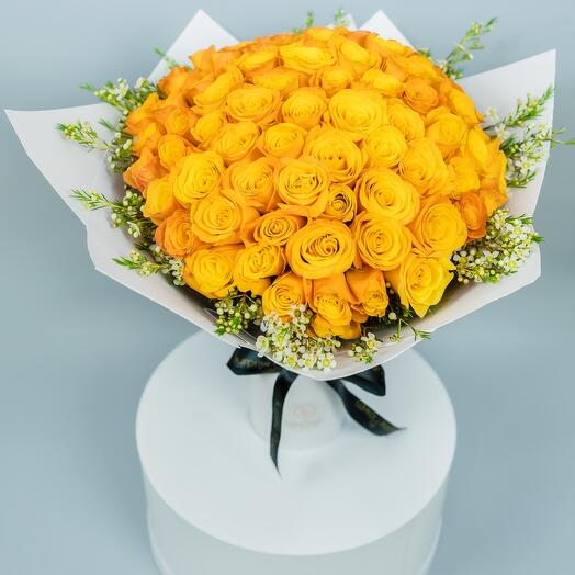 72 Long Stem Orange Roses -The perfect Hand Bouquet