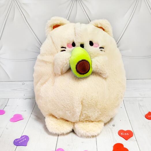 Мягкая игрушка "Кот с авокадо"