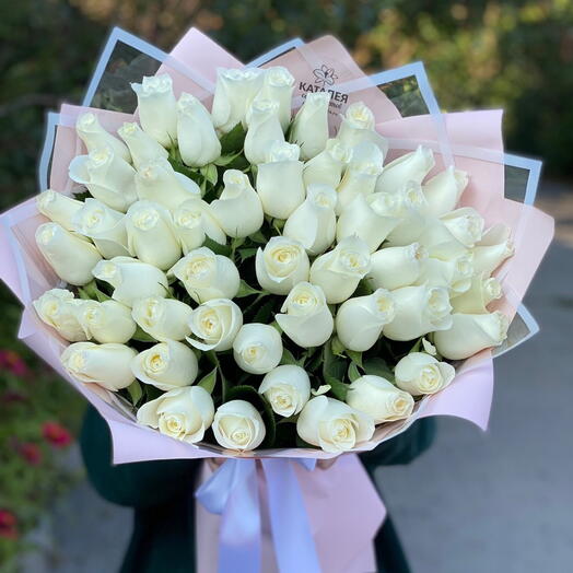 51 imported white roses