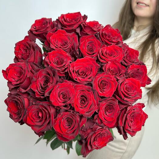Mono bouquet of red roses 25