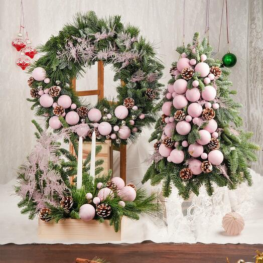 Festive Trio of Flower Beauty Christmas Arrangement