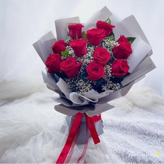Twelve Red Roses Bouquet