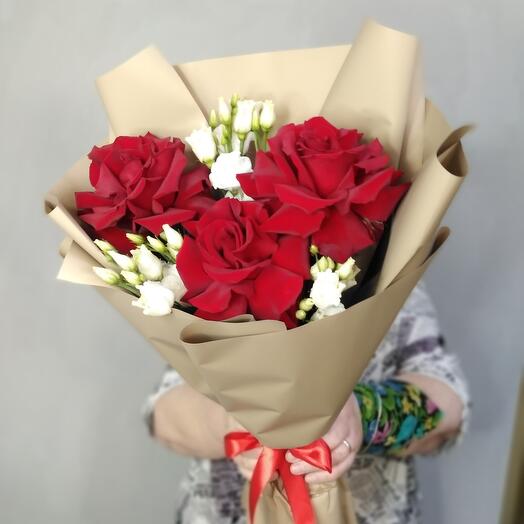 Французская роза и эустома