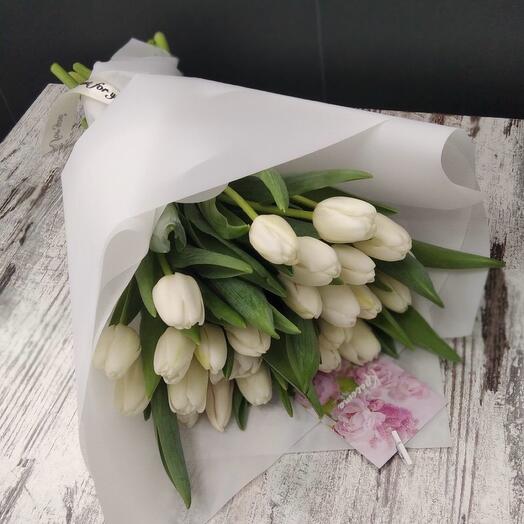 Букет из 25 белых тюльпанов😍️😍