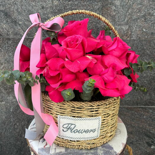 Dark Pink Flower basket