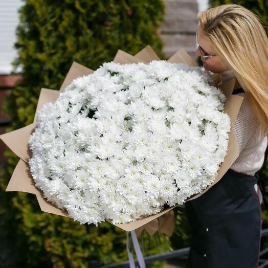 Букет из 51 кустовой хризантемы Балтика
