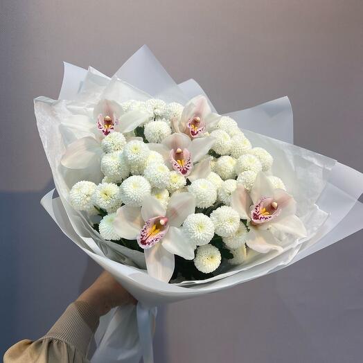 Orchids with chrysanthemum