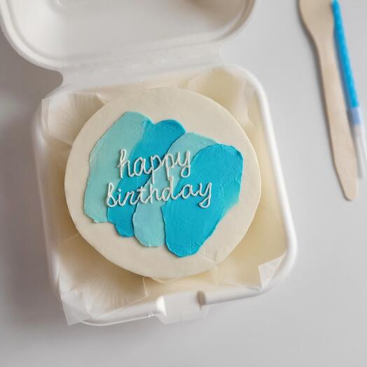 Бенто торт "Happy birthday" с мазками