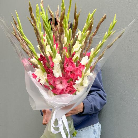 Гладиолусы Luxury Flowers Белые и розовые