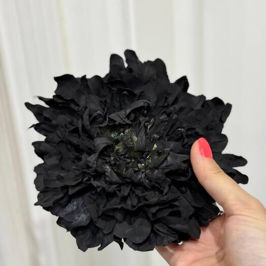 Брошь из текстиля «ASTRANTIA - NERO/GIALO M»
