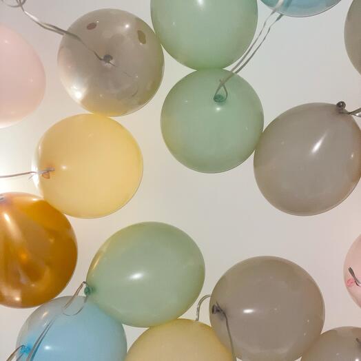 Balloons for the ceiling 15 pieces, pastel