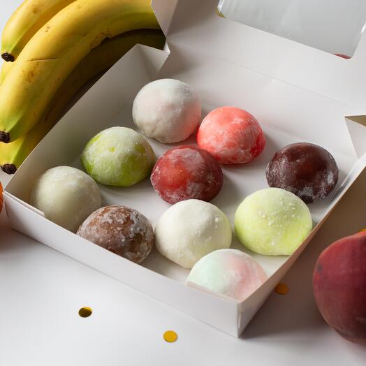 Mochi piece by piece from the availability of a choice of 10 pieces for a birthday