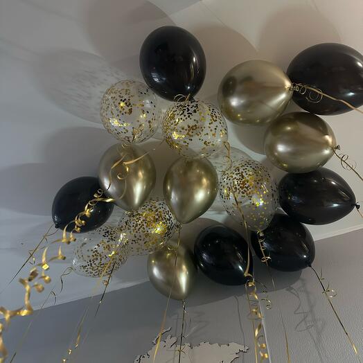 Воздушные шары под потолок (чёрные)