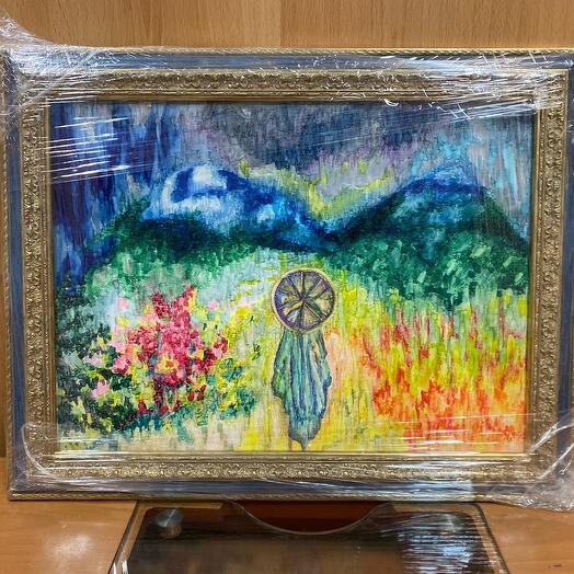 Картина «девушка с зонтом»