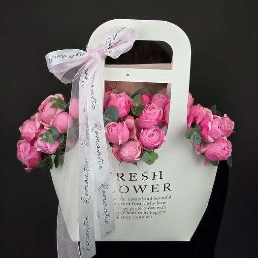 Сумочка "Silva marmalade ️" с кустовыми пионовидными розами